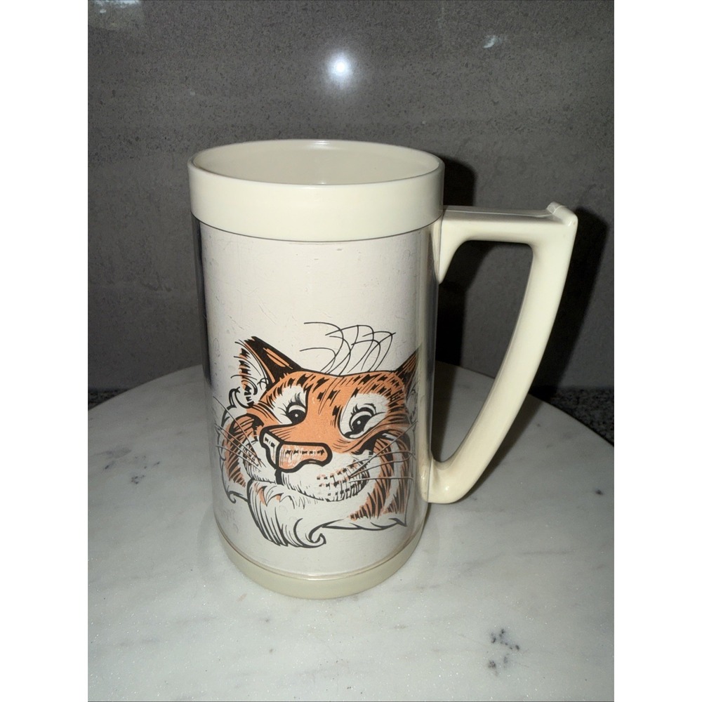 Vintage Exxon Tiger Insulated Travel Mug Advertising Merchandise